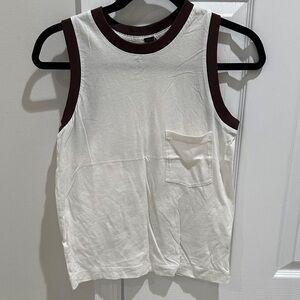 bobi White and Brown Tank Top